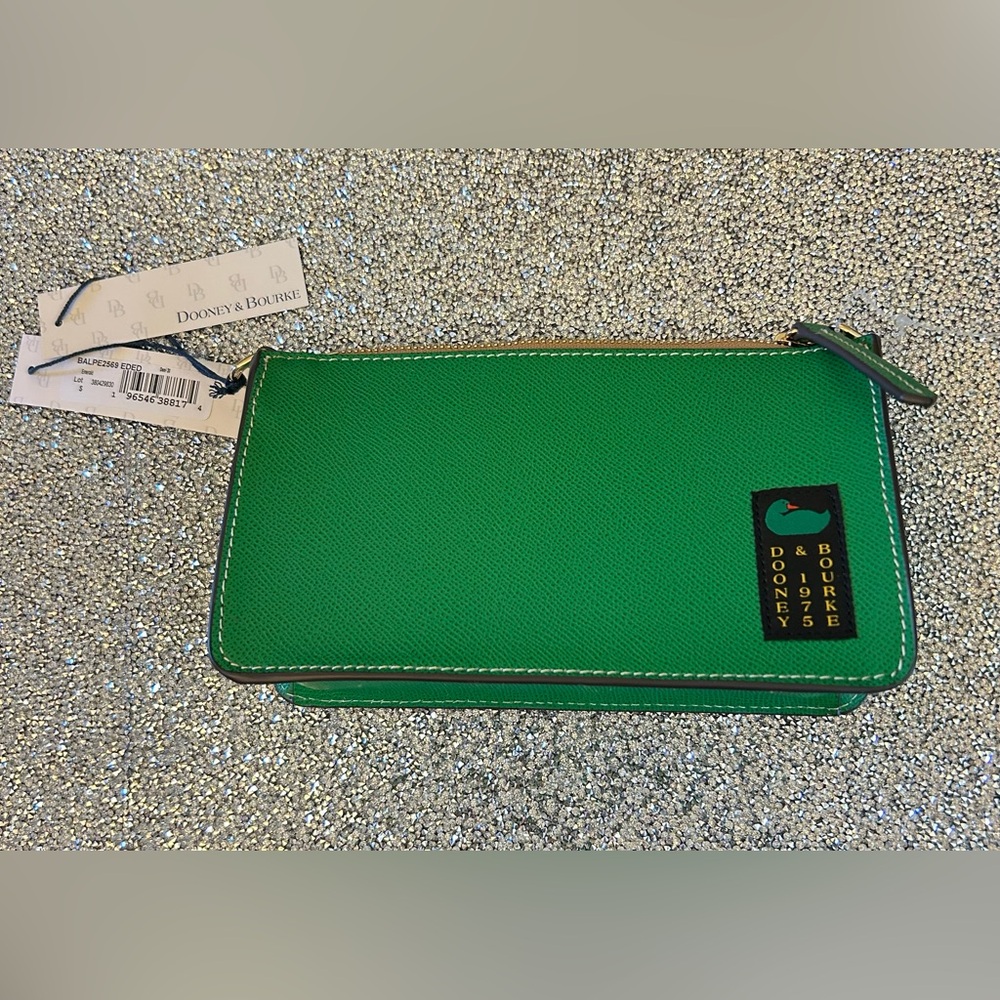 Dooney & Bourke Emerald Green Small Leather handbag Wristlet Clutch The Canvas C